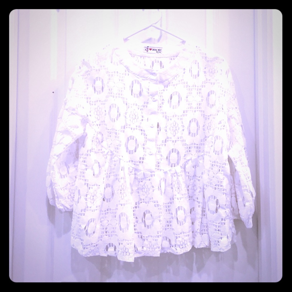Daisy Girl White Lace Style Blouse